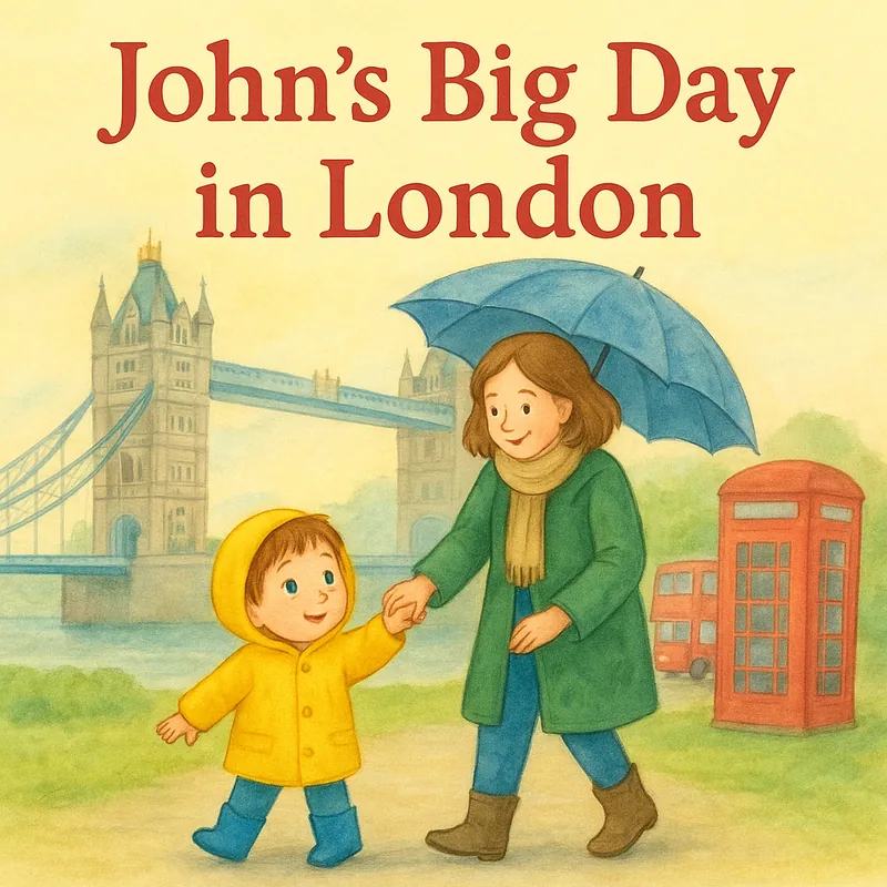 Sampul buku anak personalisasi John pergi ke London!