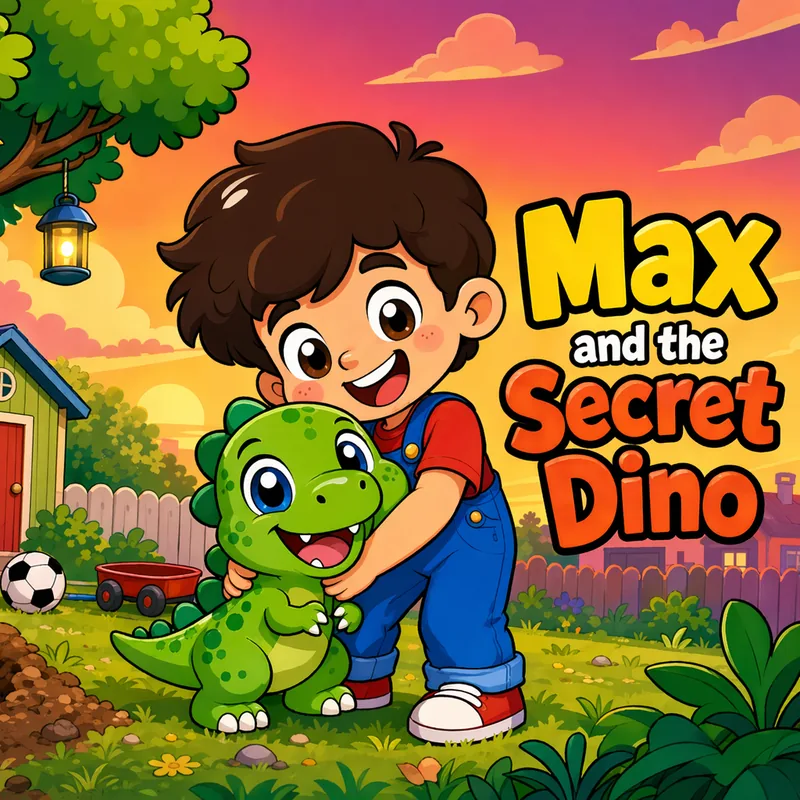 Sampul buku anak personalisasi Max dan Dino Rahasianya