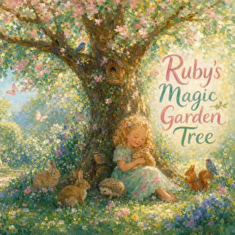 Sampul buku anak personalisasi Pohon Kebun Ajaib Ruby
